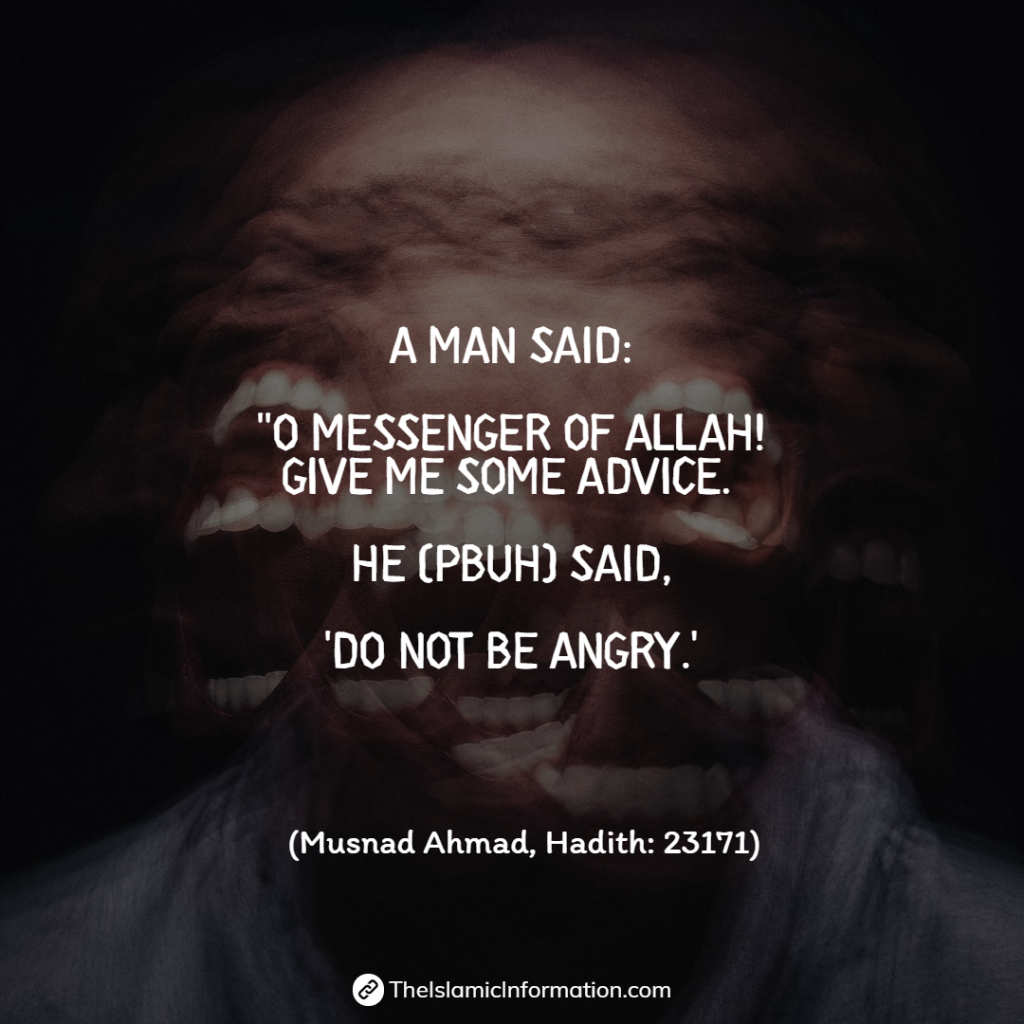 ne sois pas en colère hadith