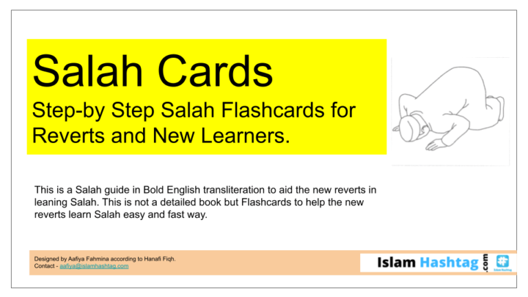 Flashcards de Salah pour apprendre Salah