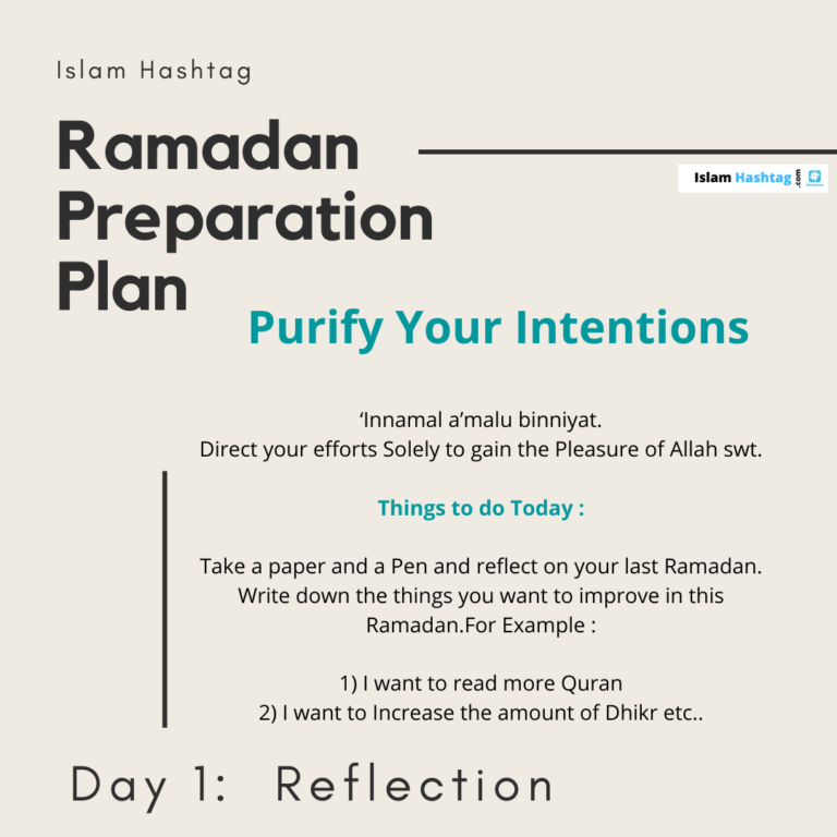 Plan de préparation du Ramadan – Jour 01