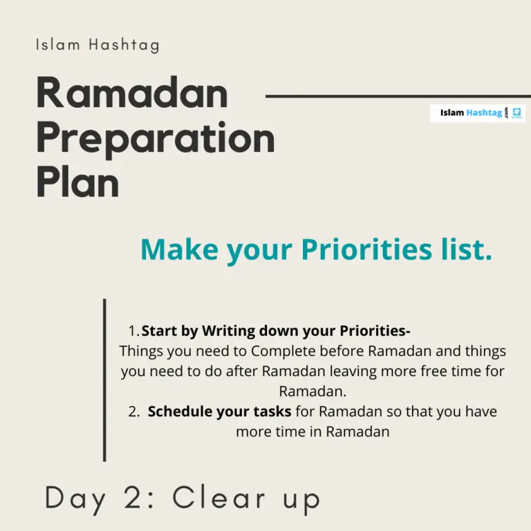 Plan de préparation du Ramadan – Jour 02