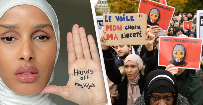 Campagne virale #HandsOffMyHijab pour protester contre l&rsquo;interdiction du hijab français