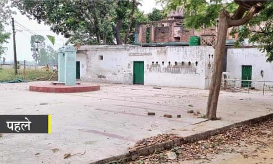La mosquée du quartier de Barabanki dans l'Uttar Pradesh avant sa démolition.