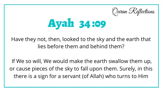 Réflexion du Coran, Sourate Saba-Ayah 34:09