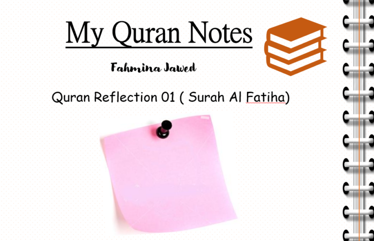 Réflexion du Coran 01 (Sourate Al Fatiha)