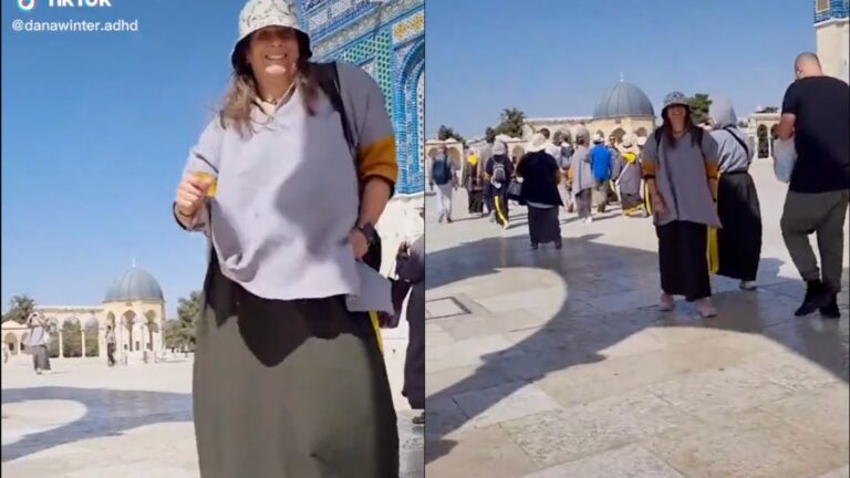 Une Israélienne danse à la mosquée Al-Aqsa￼