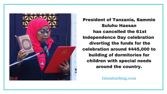 Sammie Suluhu Hassan, président de la Tanzanie, a annulé la célébration de la fête de l’indépendance et détourne des fonds vers les enfants dans le besoin.