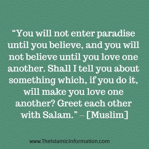 dire salam hadith musulman