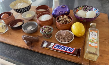 Tous les ingrédients dont vous avez besoin pour faire du qatayef - y compris la propre variété Snickers de Mousa