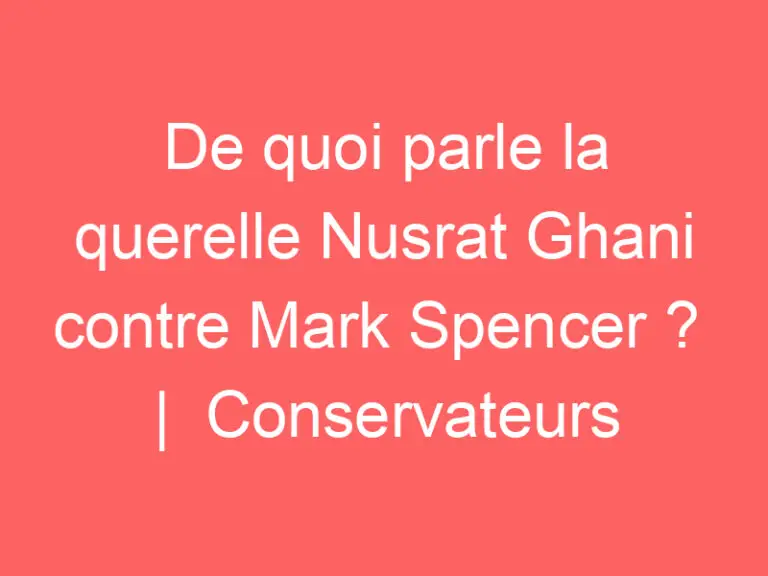 De quoi parle la querelle Nusrat Ghani contre Mark Spencer ?  |  Conservateurs