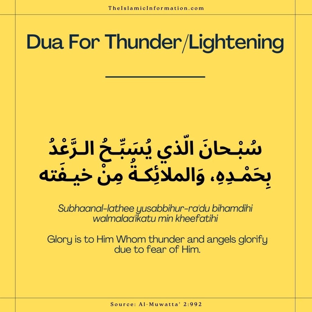 Dua au temps du tonnerre et de la foudre 6 Dua pour l'éclair du tonnerre