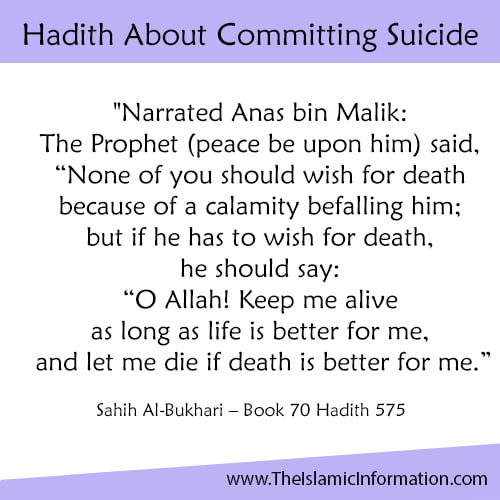 Hadith sur le suicide