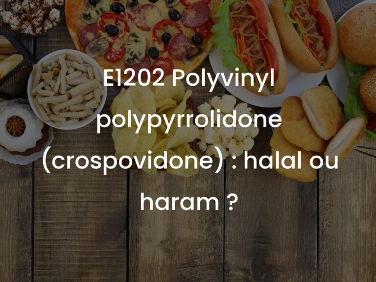 E1202 Polyvinyl polypyrrolidone (crospovidone) : halal ou haram ?