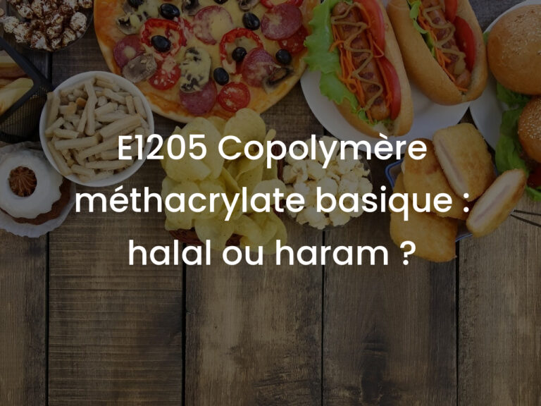 E1205 Copolymère méthacrylate basique : halal ou haram ?