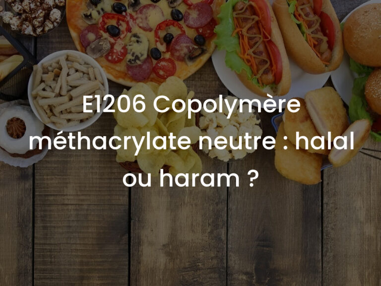 E1206 Copolymère méthacrylate neutre : halal ou haram ?