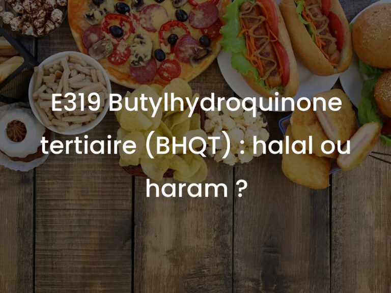 E319 Butylhydroquinone tertiaire (BHQT) : halal ou haram ?