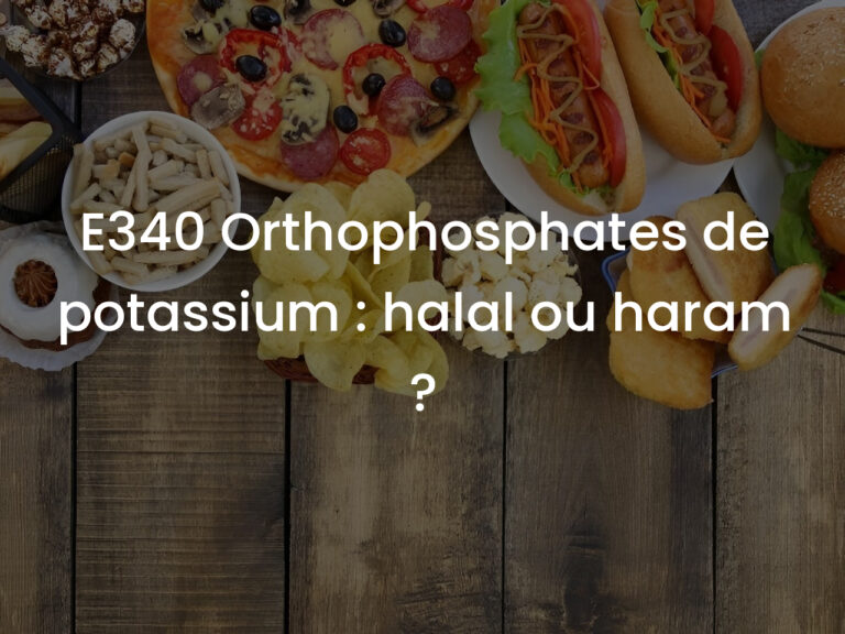 E340 Orthophosphates de potassium : halal ou haram ?