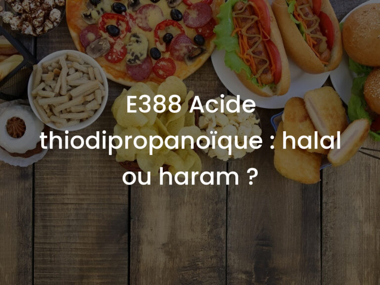 E388 Acide thiodipropanoïque : halal ou haram ?