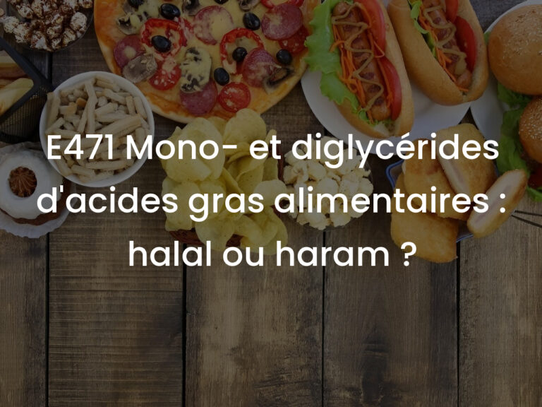 E471 Mono- et diglycérides d&rsquo;acides gras alimentaires : halal ou haram ?