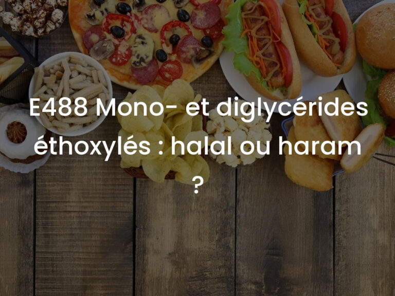 E488 Mono- et diglycérides éthoxylés : halal ou haram ?