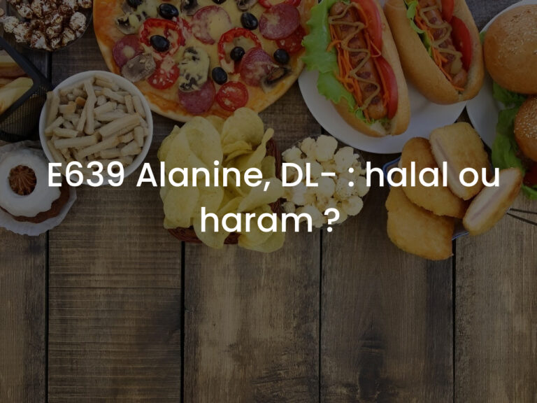 E639 Alanine, DL- : halal ou haram ?