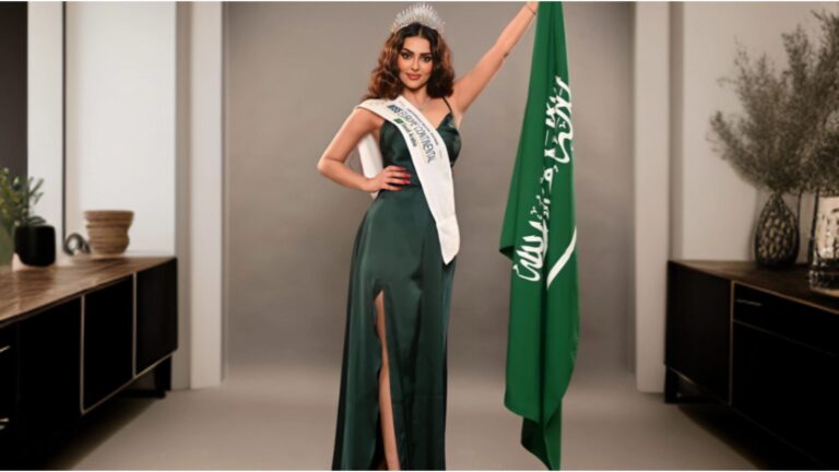 Les musulmans sont en colère contre la participation d'un mannequin saoudien au concours Miss Univers avec le drapeau Shahada