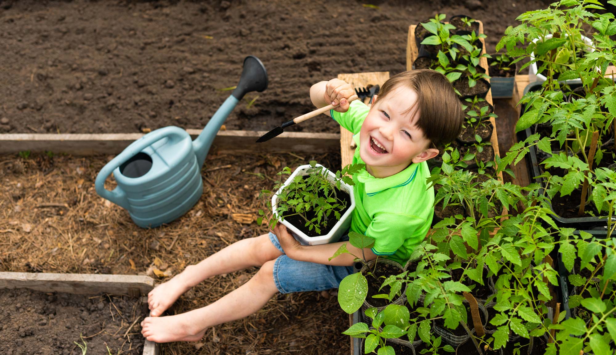 En été, gardez vos enfants actifs en jardinant